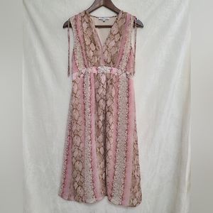 Heartloom Women's Pink Snake Print Dress Size S
